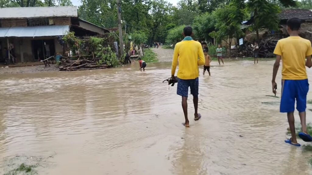 कैलालीमा बाढीले सात घर डुबानमा