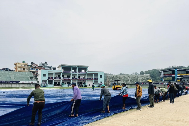 नेपाल र अफगानिस्तानबीचको निर्णायक खेल वर्षाले प्रभावित : टसमा ढिलाइ