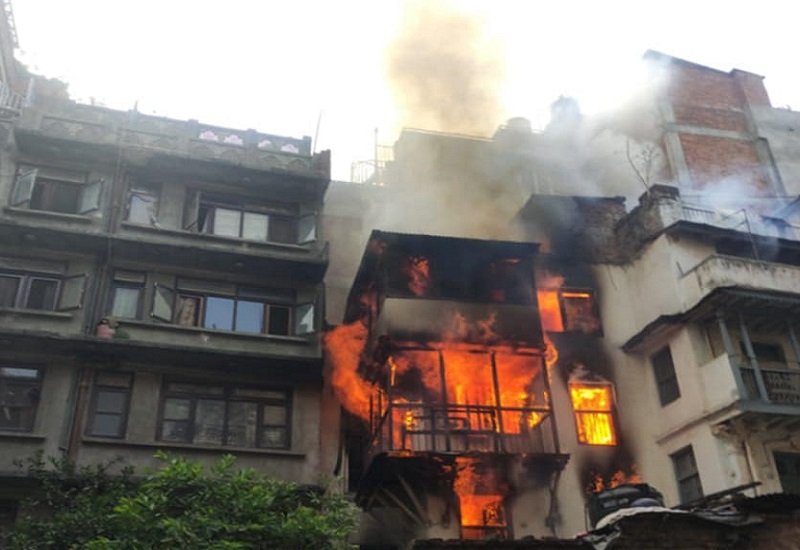 काठमाण्डौको मखन गल्लीमा आगलागी, एक जनाको ज्यान गयो