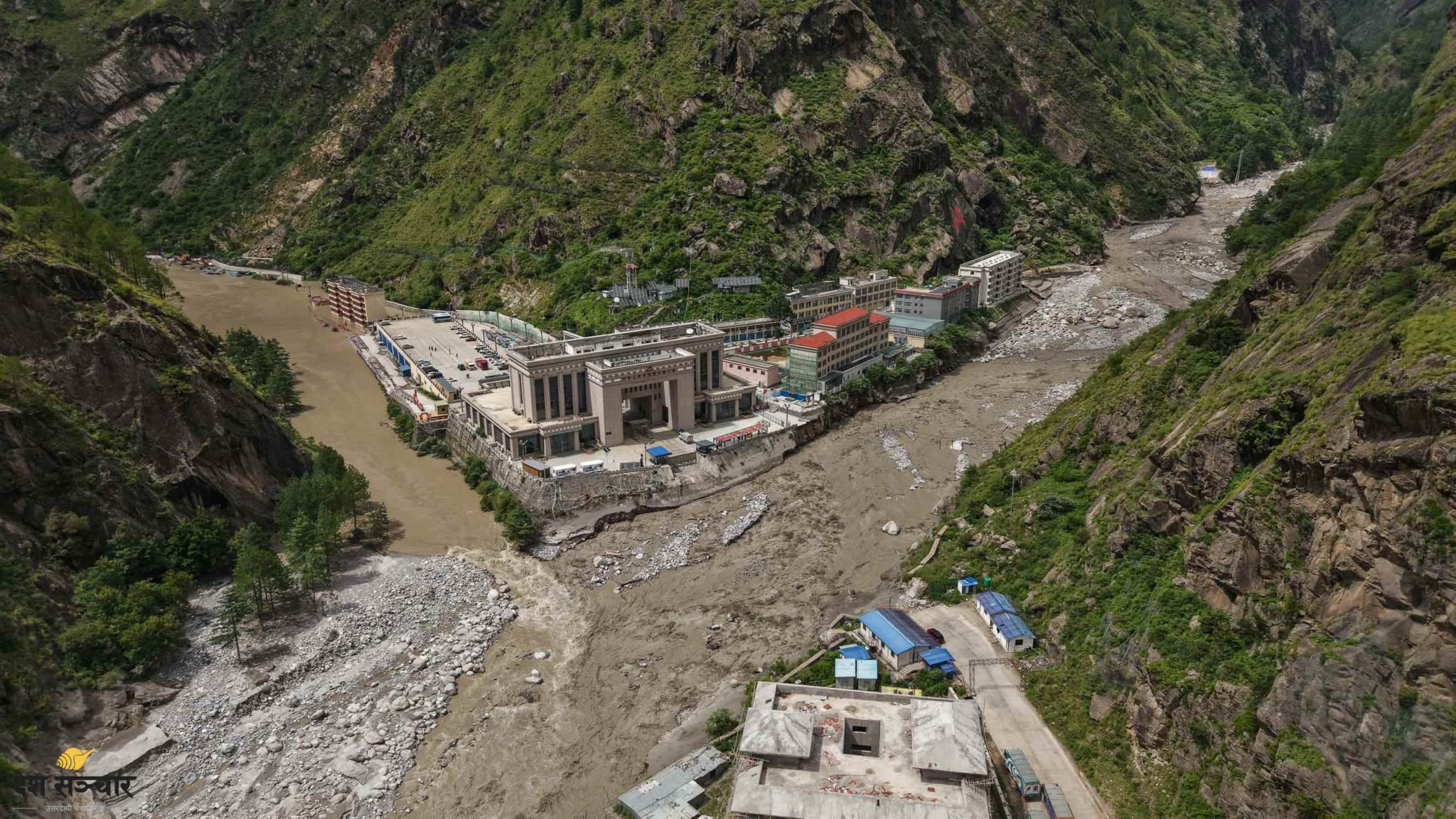 रसुवा बाढी : टिमुरे भन्सार क्षेत्र अधिकांश ध्वस्त
