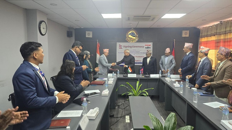 फौजदारी कानुनी सहायतासम्बन्धी सम्झौतापत्रमा नेपाल र भारतबीच हस्ताक्षर