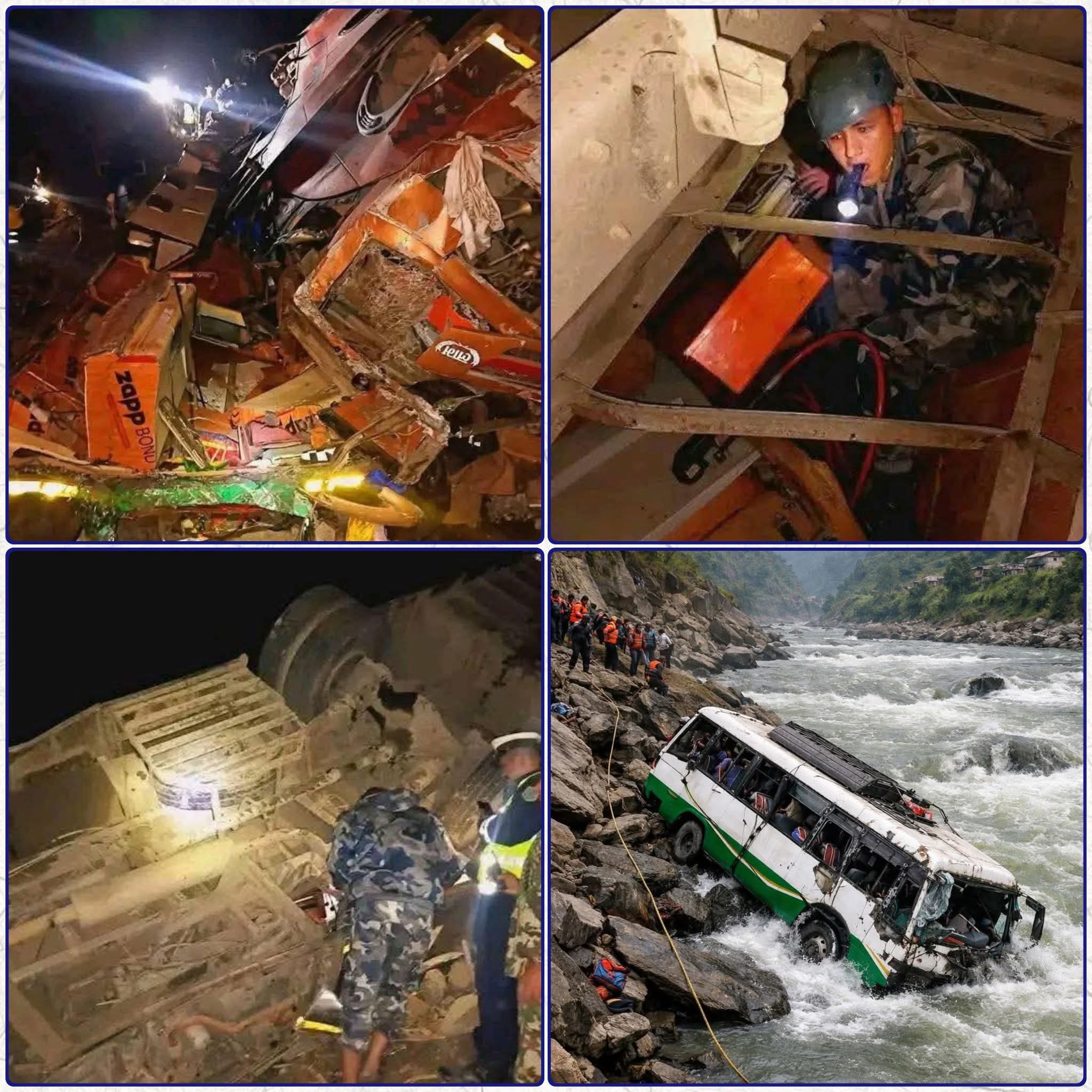 धादिङमा मध्यराति बस् दुर्घटना, १७ जनाको मृत्यु २४ घाईते