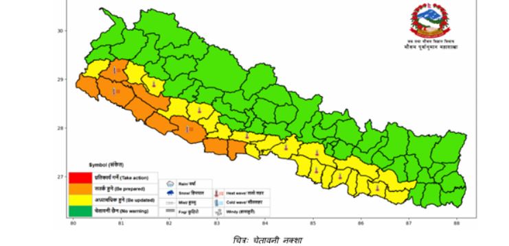 आजको मौसम : तराईका विभिन्न ठाउँमा तापक्रम ४० डिग्री भन्दा माथि
