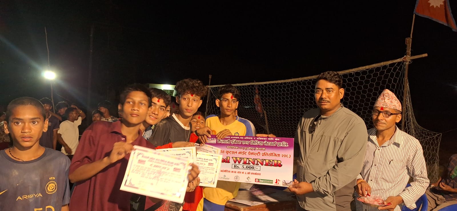 बर्दगोरियामा नाइट पेनाल्टी शुटआउट प्रतियोगिता सम्पन्न