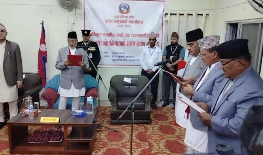 सुदूरपश्चिम सरकारमा तीन मन्त्री र दुई राज्यमन्त्रीले लिए सपथ